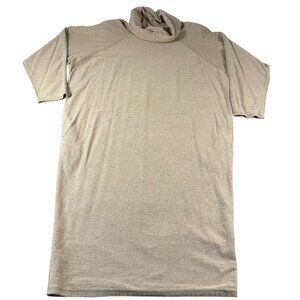 Vintage Michelle Lamy Sweater Dresss Pockets Turtleneck Wool Blend USA Tan